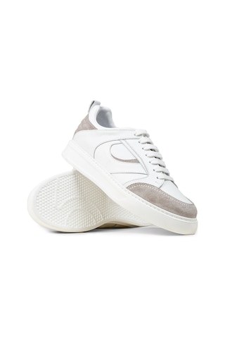 Deery Erkek Hakiki Deri Beyaz Sneaker Ayakkabı - 02012mbyze01 Beyaz
