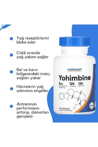 Nutricost Yohimbine Hcı 5 Mg 120 Kapsül