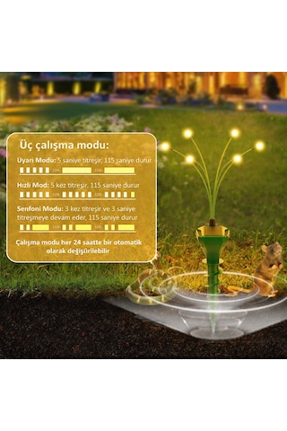 Pro Güneş Enerjili Köstebek,yılan Kovucu Sallanan Led Işıklı Bahçe Koruma Sistemi