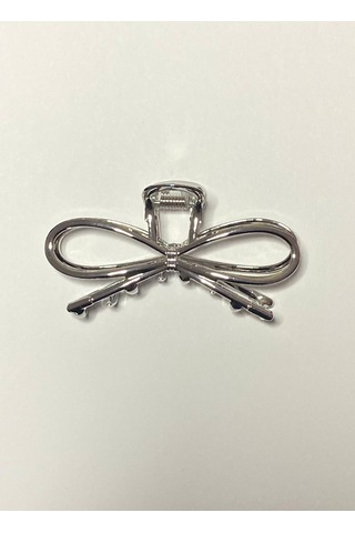 7 Cm Fiyonk Model Gümüş Saç Tokası Minimal Ve Zarif Metal Mandal Toka Gümüş