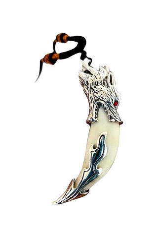 Doğal Tibet Kurt Dişi Alfa Kurt Kolye Ayarlı 553444524