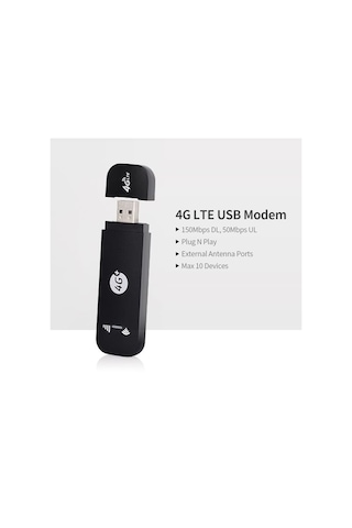 Springsun 4g Lte Usb Modem Mobil Wifi Hotspot Sım Kart Yuvası İle 150mbps Dl 50mbps Ul Maksimum 10 Cihaz Harici Anten Portları Siyah