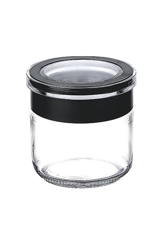 Cam Kavanoz, Cam Saklama Kabı, Sızdırmaz Kaplar Siyah, 300 Ml Diğer
