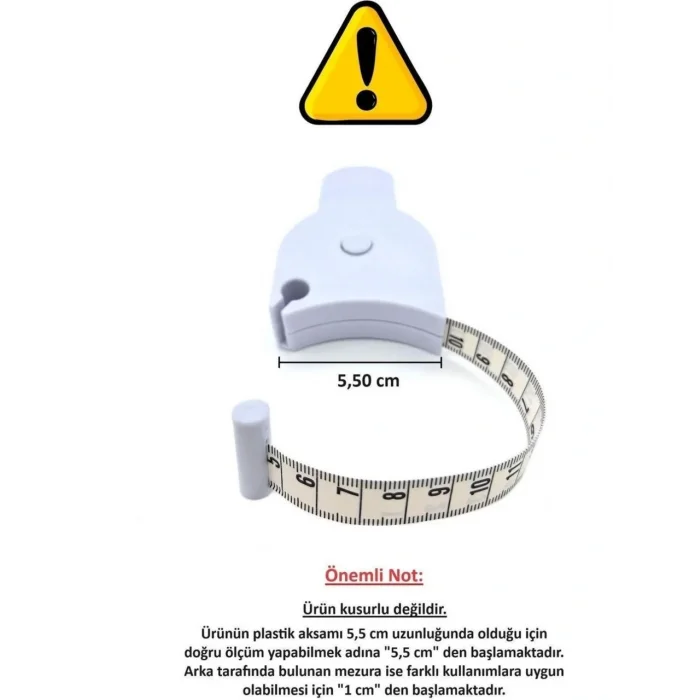 Ergonomik Pim Kilitli Otomatik Vücut Ölçüm Mezurası - Fitness, Diyet Ve Terzi Bandı Çift Taraflı