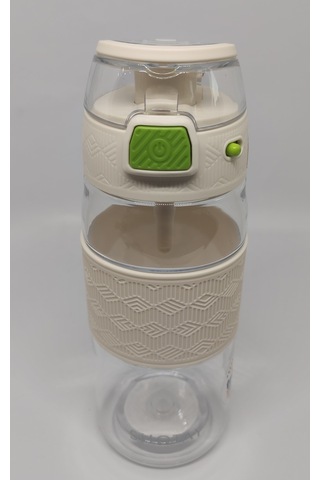 Shotay St-7202 600ml Tritan Beyaz Şeffaf Matara Taşıma Aparatlı Beyaz - Şeffaf
