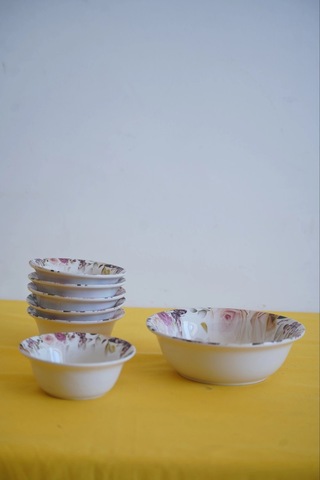 Dijital Baskılı 7'li Çerezlik Kase Çok Renkli