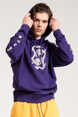 Jahr Marc Dragon Baskılı Mor Oversize Erkek Sweatshirt Mor