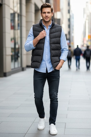 Remsa Erkek İçi Astarlı Şişme Yelek 7065 Siyah Siyah