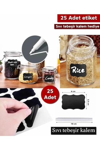 Mithra Life 25 Adet Kavanoz Baharat Kalemli Sticker Etiketi Mıt1102