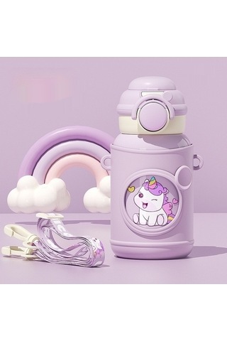 Didadodo Yüksek Kaliteli Termoslu Su Şişesi Mavi Öğrenci Çocuk Bardağı - Wa Mavi Mavi Mavi