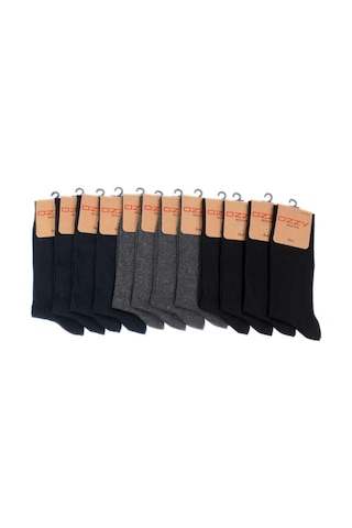 Ozzy Socks 12 Çift Erkek Viskon Dikişsiz Soket Çorap 4 Mevsim Rahat Terletmeyen Yumuşak Set Çok Renkli