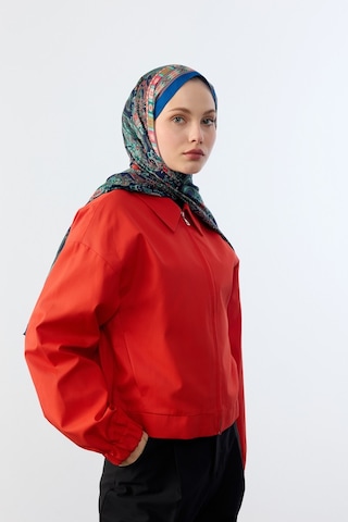 Mirsoy Scarf Asya Etnik Desen Şal Gece Mavisi