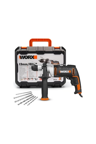 Worx WX318 810 W 13 MM Profesyonel Darbeli Matkap + 6 Adet Uç