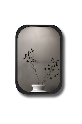 Side Siyah 45X60Cm /Banyo Dolabı Aynalı / Lavabo Üstü Dolap / Banyo Düzenleyici / Aynalı Dolap Antrasit