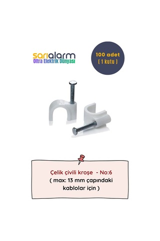 Oltra - Kablo Kroşe Çelik Çivili No:6 100'lü Kutu