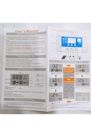 Mexxsun 10 Amper 12 / 24 V Volt Şarj Kontrol Cihazı Regülatörü