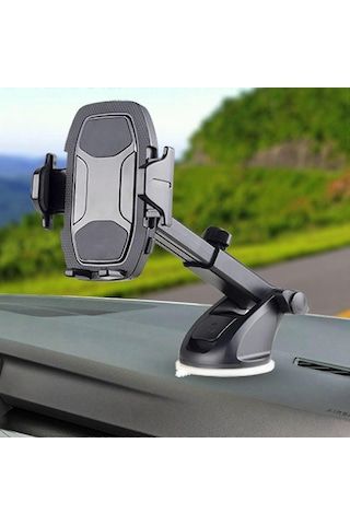 Sağlam Araba Kamyon Telefon Tutucu Uzun Kollu Ön Cam Cep Telefonu Tutucu Vantuzlu, Titreşim Önleyici Sabitleyici Manyetik Emişli Çok Renkli