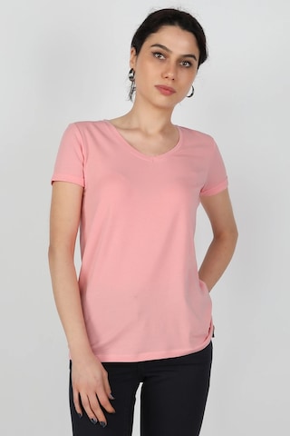 Kadın Süprem Kısa Kollu Tişört Pembe