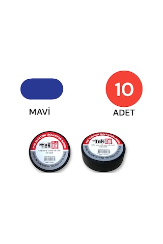 Tek-iş Izole Bant Elektrik Bandı Mavi 10 Adet