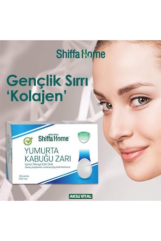 Aksu Vital Shiffa Home Yumurta Kabuğu Zarı 620 MG 30 Kapsül 2 Adet