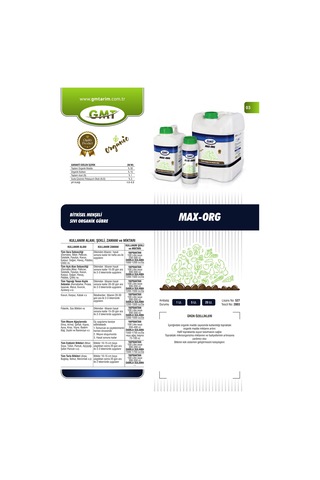 Gmt Max-org 5 Lt Bitkisel Menşeli Sıvı Organik Gübre