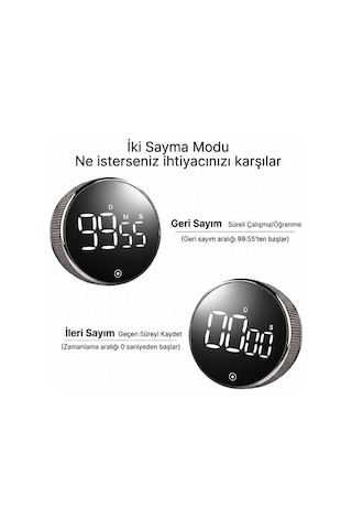 Maıdelı Dijital Mutfak Zamanlayıcı Büyük Led Ekranlı Manyetik Geri Sayım Ve Kronometre