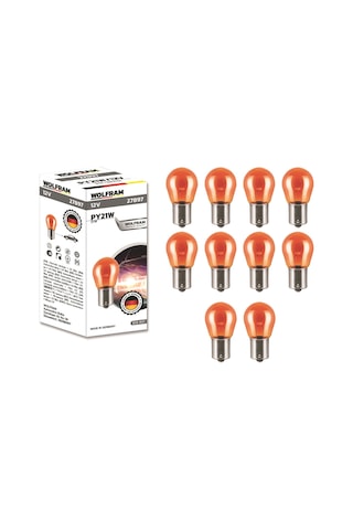 WOLFRAM AMPUL 12V 21W 93 YAN TIRNAK SARI 10 ADET