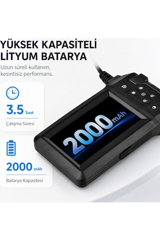 20 Metre Ekranlı 2 Kameralı Endoskop Yılan Kamera