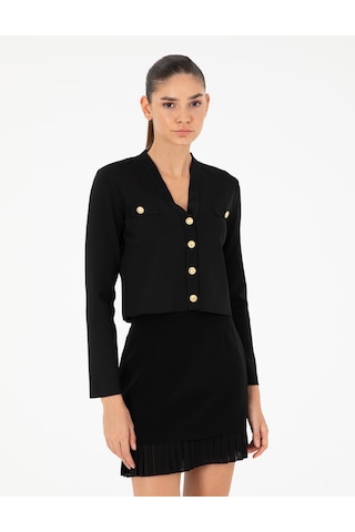 Pierre Cardin Kadın Siyah Hırka Triko 50290557-vr046 Siyah Siyah