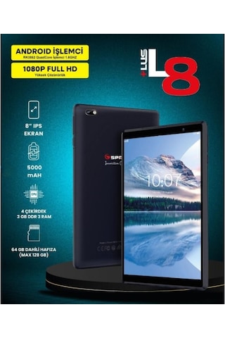 River World 3gb/64gb 4 Çekirdek Ips Ekran Tablet Pc 8 İnç