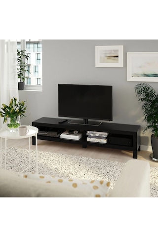 Tv Sehpası Lack 160 Cm Meridyendukkan 2 Raflı Tv Ünitesi, Televizyon Sehpası 160x35x36 Cm Venge Renk