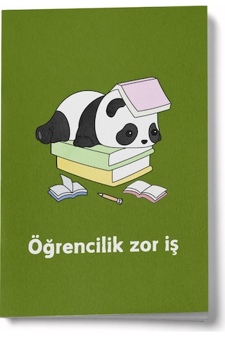 Öğrencilik Zor İş A6 Çizgili Mini Defter Not Defteri Çok Renkli