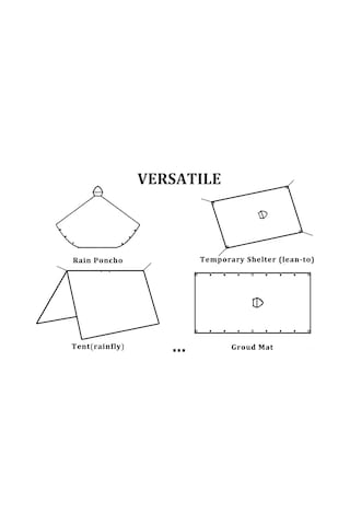 Moveevo Orman Mutfakçıları İçin 3'ü Bir Arada Pu Su Geçirmez Çadır Battaniye Piknik Matı, Outdoor Yağmurluk Kumaşı, Hiking Ve Kamp İçin Yeşil Haki
