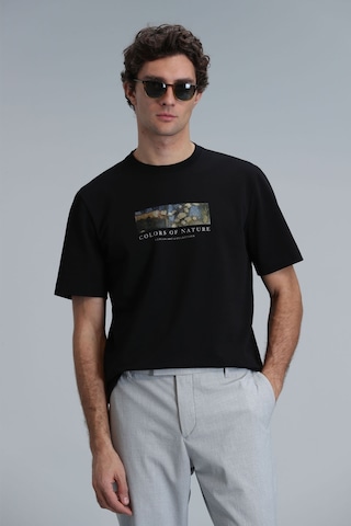 Lufian Erkek Bıanca Modern Grafik T-shirt 111020193 Siyah