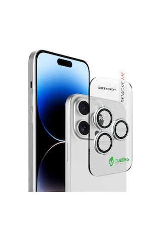 Buddıes Apple Uyumlu iPhone 14 Pro / 14 Pro Max Kamera Lens Koruyucu Sılver Gümüş