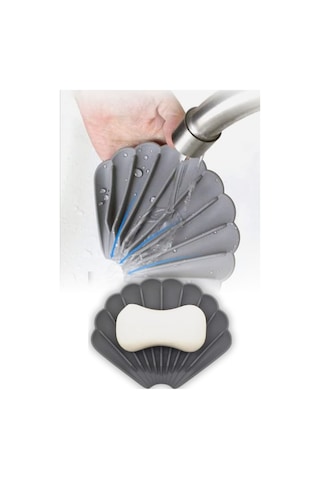 Gri Renk Kaymaz İstiridye Şekilli Silikon Sabunluk Sabun Depolama Tutucu Ve Taşınabilir Sabunluk Plakası Diğer