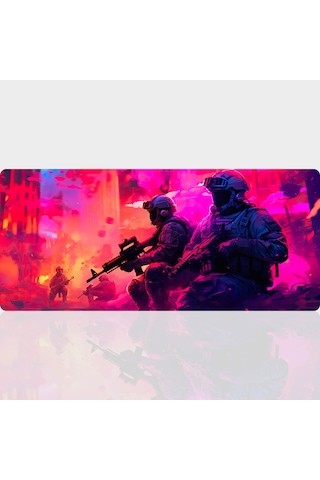 90x40 Cm Desenli Oyuncu Gaming Mouse Pad Kaymaz Kauçuk Taban Fare Altlığı Xxl Neonstrike Serisi 02