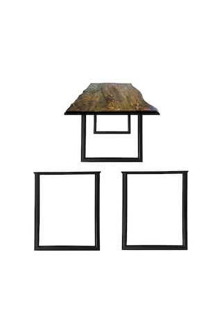 CVTdesign Metal Ayak Iş Yeri Ofis Ev Bahçe Ahşap Kütük Masif Masa Ayağı