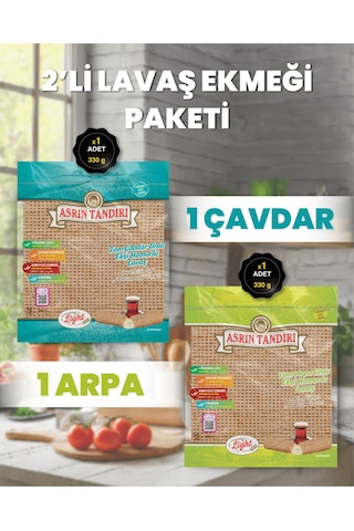 2'li Paket 1 Paket Ekşi Hamurlu Çavdar Lavaş Ekmeği - 1 Paket Ekşi Hamurlu Arpa Lavaş Ekmeği