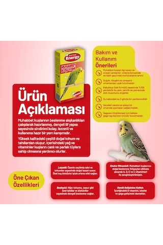 Kabuksuz Muhabbet Kuşu Yemi - 3 Adet 400 G