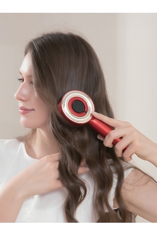 7go 7gmg8 Led Işıklı Saç Derisi Masaj Aleti & Yağ Uygulamalı Şarjlı Head Massage Gun Kırmızı