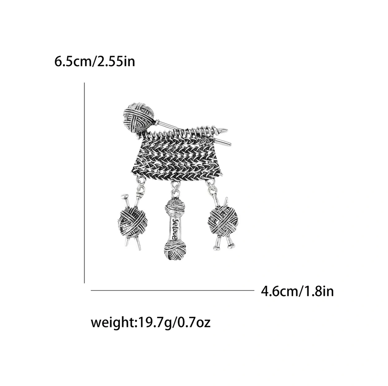 Miss Joy Broş Örme Terzilik Orijinal Sıradışı 11063398 Gri
