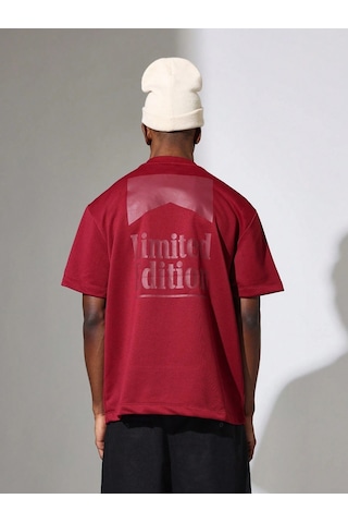 Flood Of Style Erkek Bordo Limited Edition Baskılı Oversize