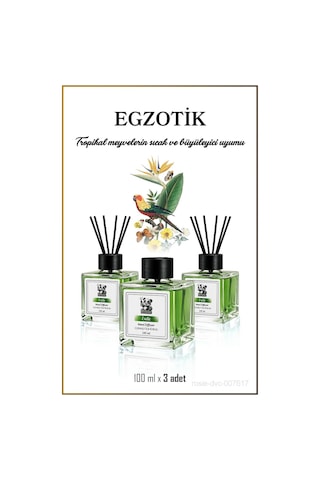 3'lü Egzotik Çubuklu Oda Kokusu 100 Ml Fresh