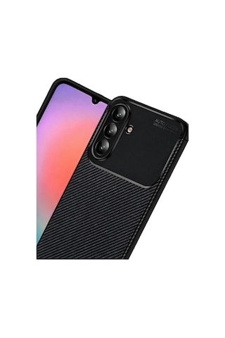 Samsung Galaxy A37 5g Uyumlu Kılıf Karbon Tasarım Kamera Korumalı Silikon Telefon Kılıfı Kapak Siyah