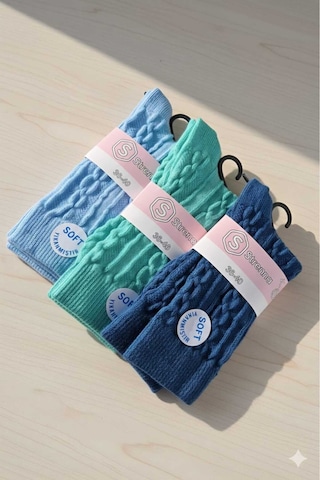 Kadın Lambswool Yün Çorap 3'lü Asorti Setler 36-40 Set 3