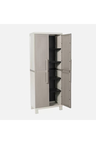Evinizin Atölyesi 2 Kapılı Plastik Dolap, Mutfak Dolabı, 65x37x17 Krem