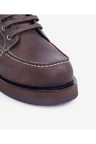 Yargıcı Nubuk Detaylı Bağcıklı Deri Bot 25keay4002x 003 Kahverengi