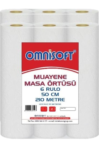Omnisoft Extra Muayene Masa Örtüsü 50 CM x 210 M 6 Rulo