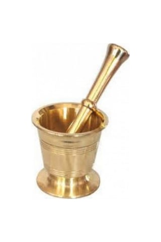 Sarı Pirinç Havan 12 CM Yükseklik 10 CM Ağız Çap 1.8 KG Ağırlık